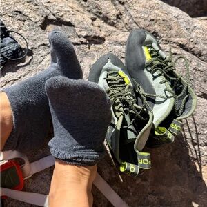 Used athletic climbing socks